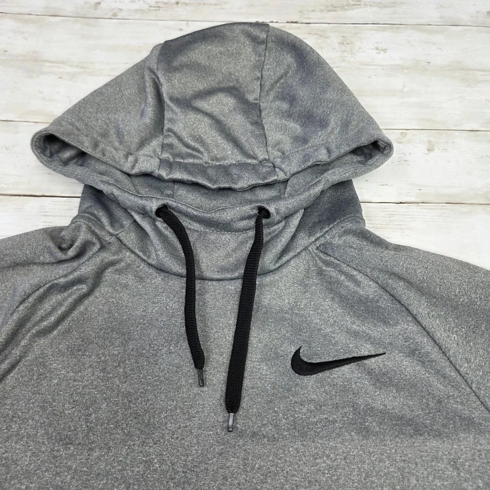 Nike Dri-FIT Therma Pullover Hoodie Men Large Gray 826671-091 Heathered Sport